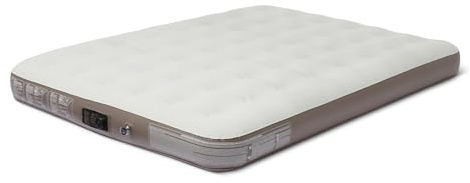 Amazon Basics Elektrische Luftmatratze - Eingebaute Pumpe, Tragbare Aufblasbare Luftbett mit Tragetasche, Queen Size 203 cm L × 152 cm W × 24 cm H