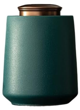 NexaGeniX Porta tè Barattolo in Ceramica for la conservazione del tè Sfuso con Doppio Coperchio sigillato in Lega, contenitori for caffè e tè for Uso Domestico Scatola per tè in Ceramica(Green)