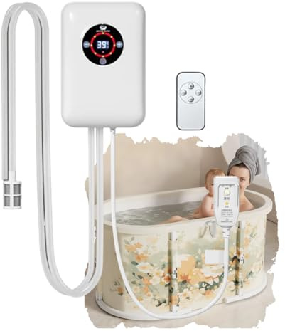 VCYEX Thermostat d'eau Chaude, Thermostat Chauffe-Eau - Contrôle Température Précise 30-43°C Convient Aux Baignoires Et Aux Bains De PiedsWhite,8.6 * 5.8 * 2.9 inch