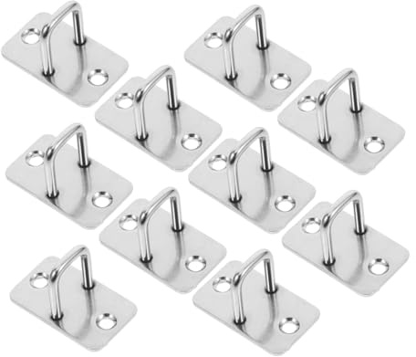BATHVEVE 10 Pcs Electronic Cabinet Lock Hooks with Stainless Steel Eye Plates Secure Storage Drawer Locks for Mailboxes Server Cabinets and Electric Scooter Compartments