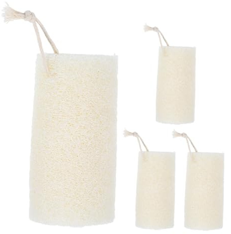 FOMIYES 4 Esponjas Exfoliantes Naturales Limpieza Delicada de Luffa Suaves y Versátiles Hechas de Material Vegetal Beige para Ducha y Baño para Epidermis Seca