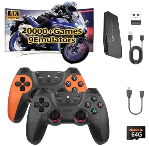 DEJIN Retro Game Console, Retro Game Stick,Plug and Play Video Game Stick, 20,000+ Games, 4k HDMI Output, and 2.4G Wireless Controller, Plug and Retro Play Video Games for Tv (60 GB)