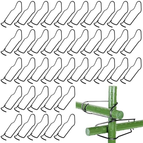 LIANFOND Hebillas de conexión de enrejado para plantas, 50 unidades, 11, 16, 20 mm, color negro, conectores de metal para jaula de plantas de jardín para estructura de enrejado de bricolaje