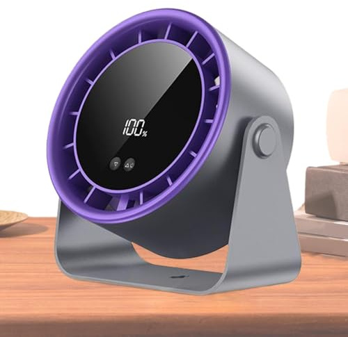 Ventilador de Escritorio Pequeño | Inalámbrico Viaje y Camping Personal Ventilador de Mesa - Silencioso Handheld Inalámbrico para Mesa, Al Aire Libre, Viajes, Dormitorio, Oficinas y Camping