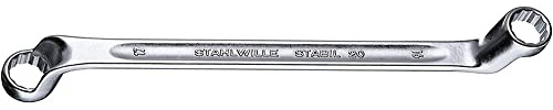 Stahlwille 41042426 Double Ended Ring Spanner (Wrench) with Offset Heads, Chrome Alloy Steel & Chrome Plated, Has Anti-Slip Drive Profile, For Work in Confined Spaces, Size 24 x 26 mm, L. 330 mm