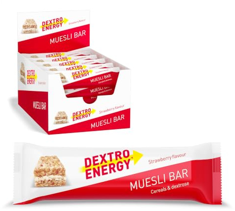 Dextro Energy Müsliriegel Erdbeere - 25x35g (25er Pack) | Leckerer Getreideriegel als Alternative zum Schokoriegel, zur schnellen und langanhaltenden Kohlenhydratversorgung