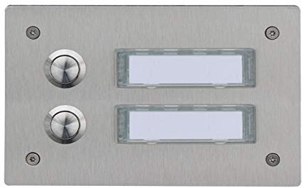 2 Fach Edelstahl Klingelplatte, Türklingel, Türstation, Edelstahlklingel
