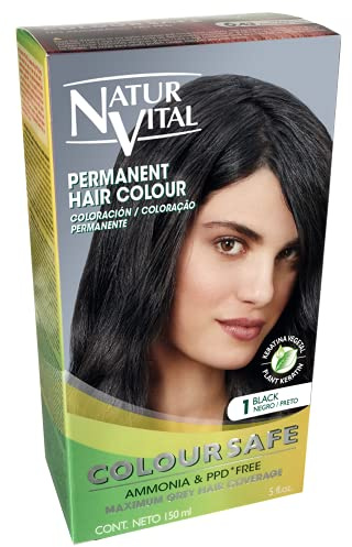 Permanent Hair Dye,Permanent Hair Color. Coloursafe, No Ammonia,Resorcinol,Parabens, or PDD. (~1 Black Hair)