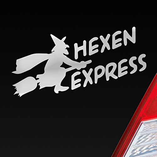 Hellweg Druckerei Hexen Express Witch Besen Magic Fun Auto Aufkleber Sticker Heckscheibenaufkleber