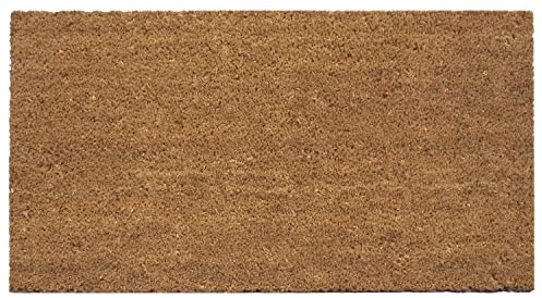 OLIVO.shop Zerbino Cocco Ingresso Esterno, Zerbino in Cocco Naturale con Fondo Antiscivolo in Gomma, Tappeto da Esterno Rettangolare 40x65 cm, NATURA