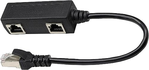 zdyCGTime RJ45 Netzwerk-Splitter Adapter Kabel,1 RJ45 Männlich auf 2 RJ45 Weiblich Netzwerk Y Splitter Kabel,LAN Anschluss,geeignet für Super Kategorie 5 Ethernet,Kategorie 6 Ethernet.(1 Stück)
