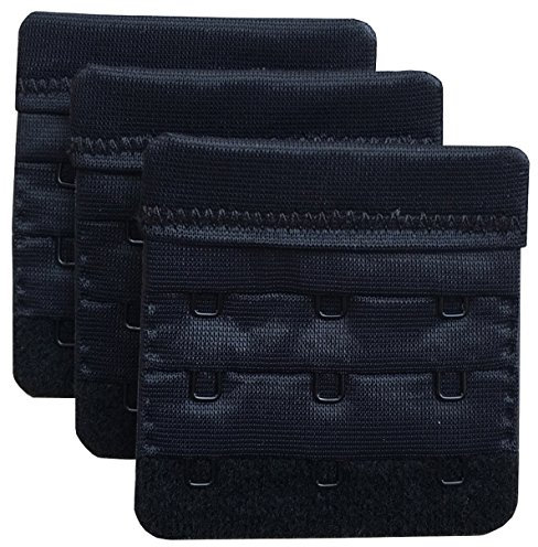 Chanie Women Pack of 3 Soft Comfortable 3 Hooks Bra Extender,6.1cm x 5.8cm