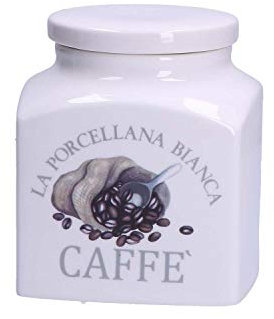 La Porcellana Bianca, Barattolo per Caffè da Cucina in Porcellana Decorata, Linea Conserva, Capienza 1.1L