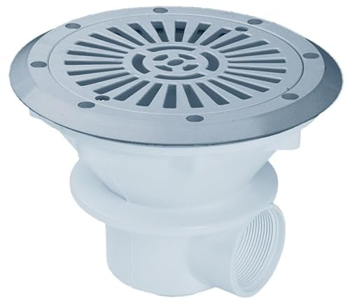 PISCINEO Bodenablauf Liner, Farbe grau, für eingelassenen Pool