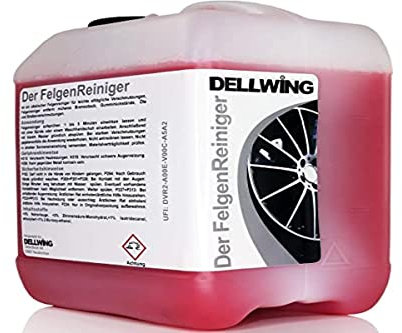 Dellwing pulitore per Cerchioni Pronto all'Uso 5 Litri – Adatto ai Cerchioni in Alluminio e in Acciaio trattati – Tempo d'azione Solo 1-5 Minuti