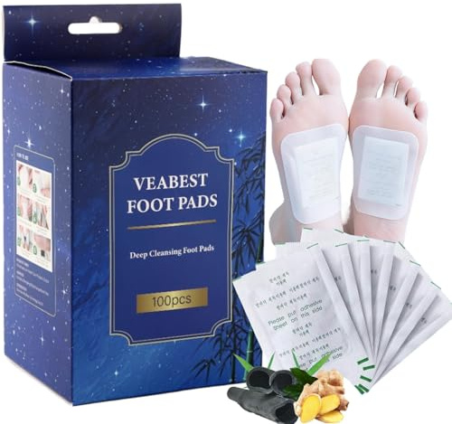 Foot Pads 100 Pieces Bamboo Vinegar Foot Patches Deep Cleansing Feet Pads