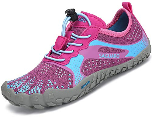 SAGUARO Chaussures de Fitness Trail Running Garçon Fille Chaussures Chaussons Aquatiques Randonnée Escalade Marche Rose GR.32
