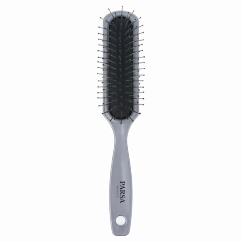 PARSA Beauty Haarbürste Unicolor | Allround Stylingbürste mit Metallpins & Noppen, Kopfmassage Bürste für Durchblutung, Bürste für nasses & trockenes Haar alle
