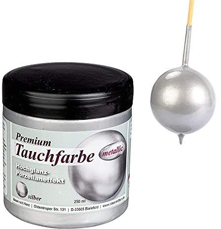 Ideen mit Herz Premium-Tauchfarbe metallic mit Hochglanz-Metallic-Effekt | 250 ml (silber)