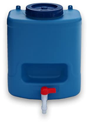 Varile 15L Vattendispenser, rukomojnik med integrerad tvålhylla för camping, garage, HE15.RUB-3, blå