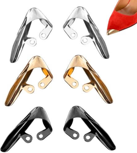 Healeved Schuhspitzen Schoner - 6Er Set Metall Zehenschutzkappen FüR Hohe AbsäTze Elegante Und Vielseitige Schuhschutz ZubehöR FüR Diy Und Reparaturen
