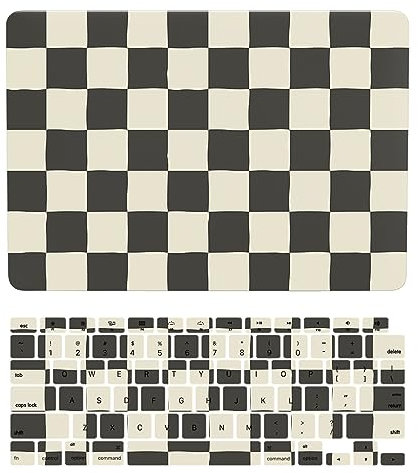 Laptop Case Compatible with Macbook Pro 16 inch 2021 2023 Release M1 A2485 A2780 M2 with Liquid Retina XDR Display and Touch ID, Plastic Hard Shell Laptop Cover & Keyboard Cover - Black White Square