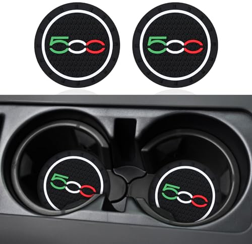 2 PCS Untersetzer Getränkehalter Kompatibel mit FIAT 500 500E 500C 500L 500X Zubehör (Stil A, 7 cm)