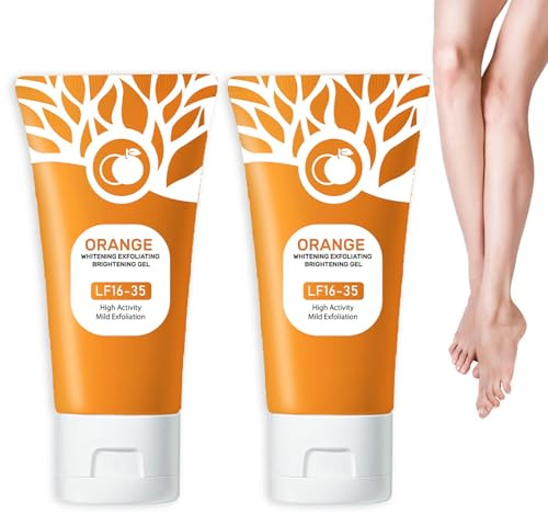Pemarlis 2pcs Peeling Gel Damen Gesicht, Brightening Orange Exfoliating Whitening Gel, Orange Exfoliating Gel Scrub Gesicht Körper Haut, Orangen Peeling Gel Gesichtspeeling für Reduzieren Hautflecken