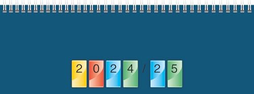 BRUNNEN Querterminbuch DATAline Modell 771 (2025), 1 Seite = 1 Woche, 297 × 105 mm, 96 Seiten, Karton-Einband, blau