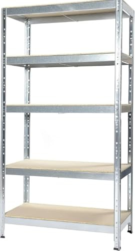 CILVANI scaffale 5 RIPIANI in acciaio metallo kit struttura ad incastro zincata pannello in mdf mm5 180x120x40