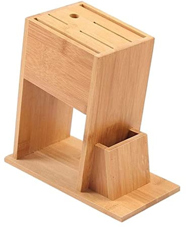 ISCBAFYX Knife Block Bamboo Kitchen Knife Holder Multifunctional Storage Rack Tool Knife Block Stand Kitchen Accessories for Kitchen