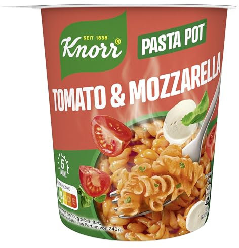Knorr Pasta Snack Pot Tomato & Mozzarella leckere kleine Mahlzeit fertig in nur 5 Minuten 63 g