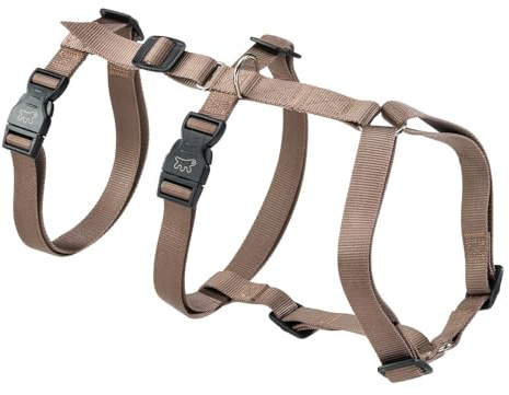 Ferplast Hundegeschirr Grosse Hunde Brave Large, Ausbruchsicheres Hundegeschirr, Greyhound, Verstellbares Geschirr für Hunde, 6 Verschlüsse, Braun