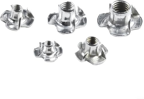 Fixations en bois et panneaux de particules, écrous aveugles plaqués zinc, connexions fiables et sécurisées