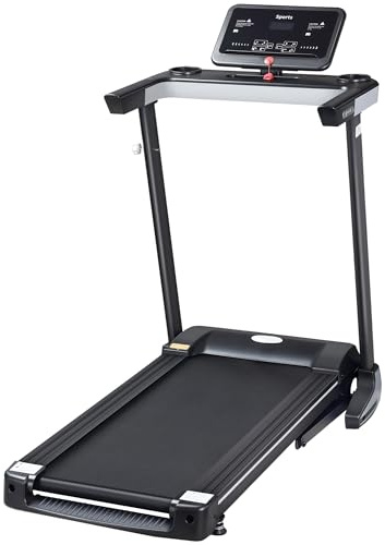 HOMCOM Tapis de Course Electrique Pliable - Aosom.FR x FFHandball - Tapis Roulant 1-12 Km/h 500 W écran LCD 12 programmes Noir
