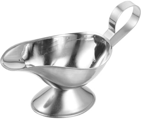 LABRIMP 2pcs Stainless Steel Sauce Cup Dispenser Sauce Pot Jugs Condiment Container Gravy Boats Lids for Home Restaurant Use