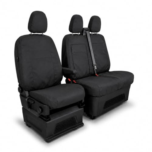 Fits: Ford Transit Custom 2024 Onwards Seat Covers | VW T7 (2025+) Volkswagen Transporter | Tailored Driver & Double Passenger Seat Cover Set | Waterproof, Heavy Duty, Durable Easy to Fit V710