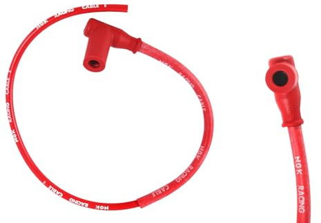 Zündkerzenstecker 90° NGK mit Kabel, 2-Takt, Keramik-Widerstand 5 kOhm, SAE-Anschluss, Silikonmantel, CR4, Hochspannungszündkabel