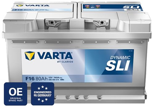 VARTA Automotive DYNAMIC SLI (F16) 12V 80Ah 740A - Nassbatterie KFZ mit Standardausstattung & ohne Start-Stopp System - Starterbatterie für einfachen Energiebedarf - Bleisäurebatterie wartungsfrei | Starterbatterie Standardausstattung & ohne Start-Stopp System - für einfachen Energiebedarf - Bleisäurebatterie wartungsfrei