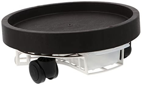 YARNOW Support pour Pot de Fleurs à roulettes, Plateau Noir en Plastique