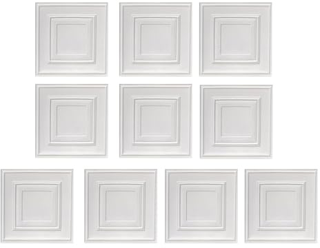 Generisch Panneau mural | Lot de 10 carreaux muraux décoratifs autocollants | Papier peint 3D imperméable 34,8 x 34,8 cm pour plafond chambre à coucher salon