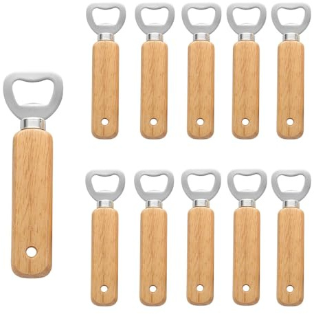 Voarge 16 Stück Flaschenöffner, Gravierbare Flaschenöffner aus Holz, für Getränke, Apfelwein, Bar, Heim-Gadgets