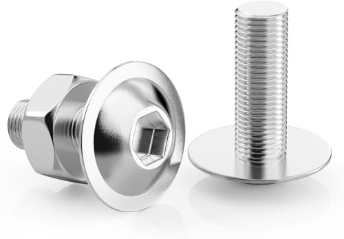 20 Stück Linsenkopfschrauben M8x20mm Schrauben Edelstahl Innensechskant mit Flansch und Muttern M8 Flachkopfschrauben Edelstahlschrauben A2 V2A ISO 7380 Gewindeschrauben Rundkopfschrauben Vollgewinde