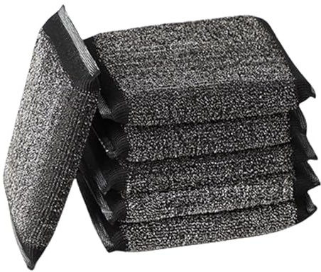 Baoqifong Pagliette Per Piatti, Spugne Cucina, Spugne Da Cucina Per Piatti, Spugnette Abrasive Antigraffio, Detergente Per Lavare I Piattii Da 6 Pezzi, Nero