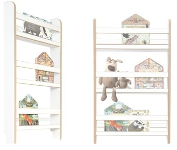 MAMOI® Estantería Infantil de Tablero a Base de Madera – Caja para Libros, estantería para niños, estantería para habitación Infantil, Banco para Libros, Estante de Pared