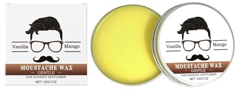Vanilla Beard Balm for Men, Strong Hold Beard Wax & Nourishing Serum, Nourishing Hair Control Wax Moustache Care Supplies, Light Shine for Styling (1)