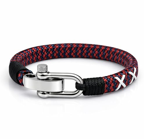Uniqal | Segeltau Armband Herren & Damen | Maritimes Armband mit Edelstahlschäkel | Robust & Wasserfest, Geschenk für Sie & Ihn | Nautisch bracelet