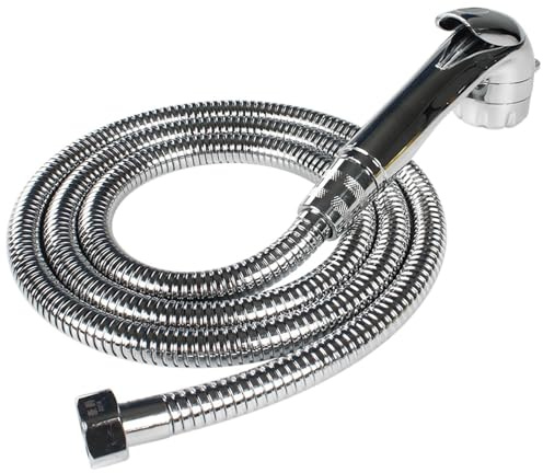 Kit box doccia esterno, di modifica per camper all'aperto durevoli, tubo flessibile per rubinetto da 1,5 m con soffione doccia, valvola 'acqua regolabile a collegamento rapido, per camper, furgone, ri