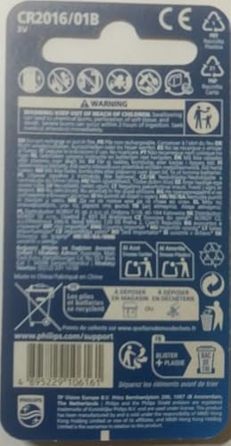 Philips Minicells Batteria CR2016/01B