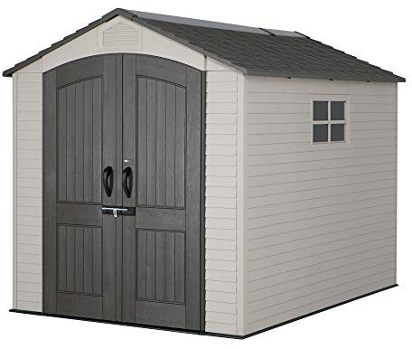 Lifetime 7 FT. X 7 FT. Outdoor Storage Shed Two Windows Desert Sand